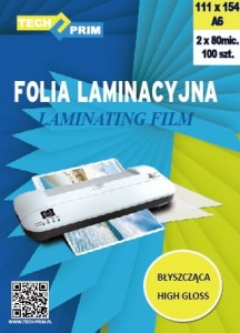 Folia laminacyjna A6 111 x 154  80 mic.