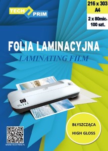 Folia laminacyjna A4 216x303 mm 80 mic