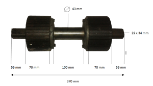 Pellet machine rolls for 22 kW